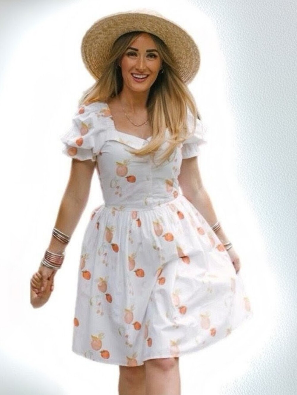 Ivy City Co x Celeste Clark Fruit Medley 100% Cotton Mini Dress Cottagecore M